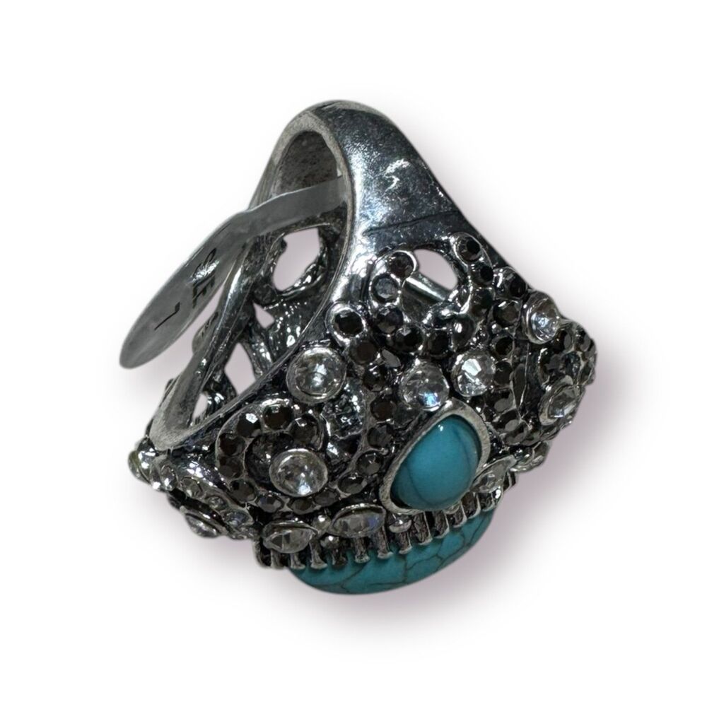 Elegant Turquoise Antique Ring Vintage‎ Size 7 BNWT Vintage - Picture 5 of 9